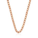 925 Ayar Gümüş Rose Pullu Arpa Zincir Kolye Pembe Altın Kaplama (55 cm)