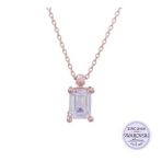 925 Ayar Gümüş Rose Rengi Swarovski Baget Kolye