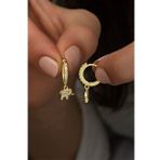 925 Ayar Gümüş Sallantılı Gold Fil Küpe