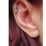 925 Ayar Gümüş Salyangoz Baget Zirkon Taşlı Minimal Kıkırdak Küpe Piercing