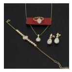 925 Ayar gümüş Su Yolu Gold Damla Zarif Set