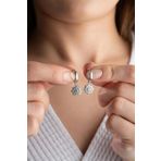 925 Ayar Gümüş Taşlı Çiçek Küpe (SILVER)