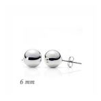 925 Ayar Gümüş Top Küpe - 6 Mm