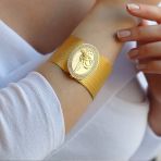 925 Ayar Gümüş Üzerine Gold Kaplama 19 Sıra Trabzon Kelepçe