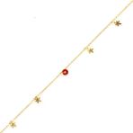 925 Ayar Gümüş Yuvarlak Garnet Taşlı Yusufçuk Model Halhal