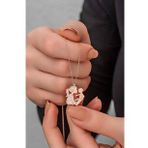 925 Ayar Gümüş Zirkon Taşlı Rose Anne Bebek Kolye