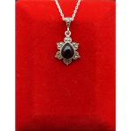 925 Ayar Kadın Oltu Taşı Kadın Kolye Sk00077