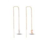 925 Ayar Oval Sallantılı Japon Kadın Rose Gold Küpe