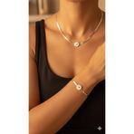 925 Ayar Patentli Papatyalı İtalyan Zincir Kolye Bileklik Set.rose.gold.rodaj