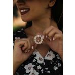 925 Ayar Rose Altın Kaplama Gümüş S Harfli Papatya Kolye
