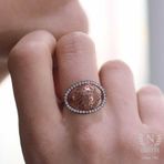 925 Ayar Rose Gümüş Taşlı Rodajlı Yüzük