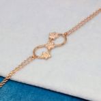 925 Ayar Sonsuzluk Rose Gold Gümüş Bileklik 000177