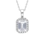925 Ayar Starlight Diamond Pırlanta Kare Baget Tektaş Kadın Gümüş Kolye