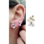 925ayar Gümüş Üzerine Altın Kaplama Luxury Tasarım Zirkon Taş Detaylı Lotus Minimal Sallantili küpe 1.5cm
