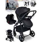 950 Tayla 6 In 1 Mama Tablalı Çift Yönlü Travel Sistem Bebek Arabası - Black Siyah