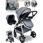 950 Tayla 6 In 1 Mama Tablalı Çift Yönlü Travel Sistem Bebek Arabası - Gri