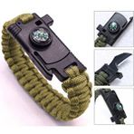 9595 Pusulalı ve Bıçaklı Paracord Bileklik Kum Çok Renkli