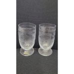 9,5cm 2'li Bohemia Kristal Cam Bardak Kahve Yanı Şeffaf Desenli