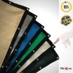 %95'Lik Gölgelik-Rüzgar Filesi-Koyu Bej |Premium Şerit Halka