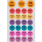 96 Adet Bride To Be Sticker - Paketleme Sticker - Nikah Sticker - Nikah Hediye Etiketi
