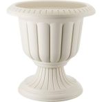 9,8 Litre Kırık Beyaz Nergis Saksı Ayaklı Mat Plastik Nergiz Kapıönü Balkon Bahçe Saksısı No1 Ø35x36cm - Kirli Beyaz