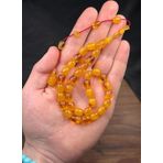 9/8 MM Hareli Renk Usta İşçilik Sıkma Kehribar Tesbih
