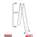 9'''9 Basamaklı Tek Kırma Alüminyum Katlanabilir Merdiven