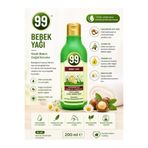 99 Bebek Yağı 200 ml Hassas Ciltler İçin Nemlendirici Bebek Bakım Yağı