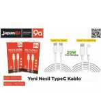 9a 1 mt Type-C Beyaz Hızlı Şarj Kablosu