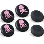 9CDeer Performans Joystick Analog Stick Parmak Tutacağı Seti, 6'lı Set, PS5, PS4, Xbox Serisi X/S Xbox One ile Uyumlu, Switch Pro Kumanda Kafatası Siyah ve Pembe