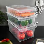 9'lu Kapaklı Buzdolabı Düzenleyici Set - Meyve Sebze Saklama Kabı Dolap Içi Organizer 3x(4-6-8) Lt
