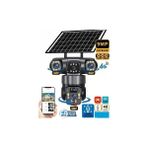 9MP Güneş Enerjili 3 Lensli PTZ Kamera Gece Görüş Özelliği ile 7/24 Profesyonel İzleme - Siyah