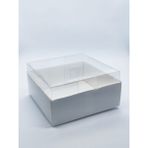 9X9X4 Asetat Kapaklı Kraft Kutu 100 Adet - Beyaz