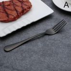 A-20.7 cm Çelik Siyah Çatal Bıçak Kaşık Seti Balık Çatal Bıçaklar Çorba Kaşığı Çubuklarını Tereyağı Bıçağı Tatlı Kaşığı Kek Çatalı Çay Kaşığı Yemek Takımı Seti (Yurt Dışından)