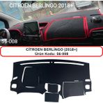 A-3DKORUMA Citroen Berlingo (2018+) Ekranlı Kapaklı Torpido Koruma Kılıfı / 3d Koruyucu Halı / Örtü - Siyah