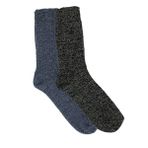 A Classe 2'li Paket Kalın Kışlık Muline Erkek Çorap (Indigo-Siyah) - 40 - 44 - Siyah - Mavi
