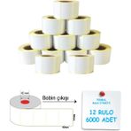 A Etiket Termal Barkod Etiketi 40X58MM 12 Rulo 500'LÜ Sarım
