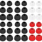 A-Focus 36 adet kulak uçları tomurcukları kapakları yedek silikon kulak uçları kulak içi kulaklıklar için küçük orta büyük aksesuarlar iç delik 4.0mm-5.2mm siyah beyaz kırmızı L/M/S 18 çift