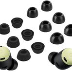 A-Focus [6 Çift] Pixel Buds Pro 【Hafıza Köpüğü ve Silikon】 Kulak Uçları, Yumuşak Yedek Rahat Kulaklık Ucu Jel Google Pixel Buds Pro 126724 ile Uyumlu Siyah
