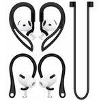 A-Focus AirPods 4 3rd 2 1 / Pro 2nd Yedek Ayarlanabilir Kulak Kancaları Ergonomik Tasarım İpuçları Silikon Kayış Kavrama Ekleme Spor Kulaklık Aksesuarları AirPods Pro 2. 1. Siyah
