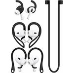A-Focus AirPods Pro 2. Silikon Ayarlanabilir Kulak Kancası Ergonomik Tasarım Kanatları Kanat Ucu Kulak Uçları Kayışı Spor Kulaklık Aksesuarları AirPods Pro 2 ile Uyumlu Kulak Ucu Siyah