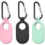 A-Focus Anahtarlıklı 3 Paket SmartTag2 Kılıf, Esnek Silikon Çizilmez Darbeye Dayanıklı Koruyucu Kılıf Kiti Aksesuarları Samsung Galaxy SmartTag2 (2023) ile Uyumlu (Siyah Pembe Mavi)