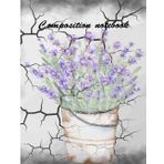 A gray-black marble notebook with a beautiful purple flower pot.: For students and schools Suitable for women and men Office staff Teenagers, women, men, 8.5x11, 100 pages.