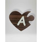 A Harfi (Sol Parça) – Ahşap Puzzle Kalp Harf Magnet – Buzdolabı Süsü – İkili Uyumlu (kod:990)