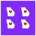 A Higher Class, Co 4 Paket | I Love Georgia State Şekilli Çıkartma Kırmızı Kalpli | Su Geçirmez 3,5 İnç | GA | Kupa Telefon Dizüstü Bilgisayar Su Şişesi Soğutucu Pencere veya Tampona Uygulayın