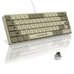 A.JAZZ AK680 65% Kablolu Hotswap Mekanik Oyun Klavyesi,68 Tuşlu Taşınabilir Anti-Ghosting Klavye,Gökkuşağı Arkadan Aydınlatmalı Programlanabilir,EVA Sandviç,Ergonomik Tasarım,Kahverengi Anahtar-Gri
