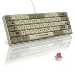A.JAZZ AK680 65% Kablolu Hotswap Mekanik Oyun Klavyesi,68 Tuşlu Taşınabilir Anti-Ghosting Klavye,Gökkuşağı Arkadan Aydınlatmalı Programlanabilir,EVA Sandviç,Ergonomik Tasarım,Kırmızı Anahtar-Gri