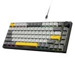 A.JAZZ AK820 75% TKL Kablolu Mekanik Klavye, Çalışırken Değiştirilebilir Conta Montajlı Oyun klavyesi, RGB Aydınlatma, WIN/MAC için CNC Düğmeli 82 Tuş-Gri