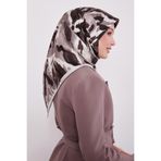 A.Kahve Kamuflaj Desen Twill İpek Eşarp