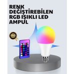 A Kalite 2025 Rgb Led Ampul Uzaktan Kumandalı 16 Renkli Lamba FRTKGT25DYMXUCZRGBLAMBA-4